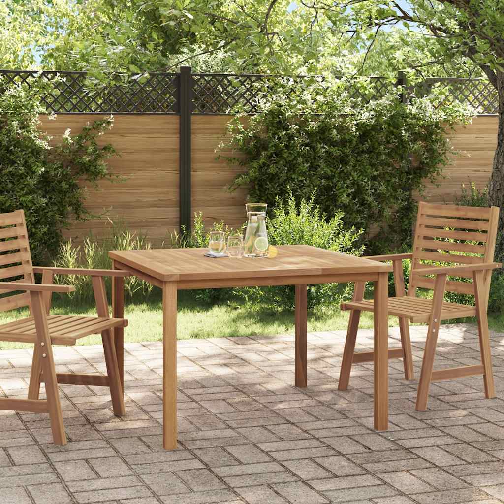 vidaXL Garden Dining Table 110x110x77 cm Solid Teak Wood - Brown