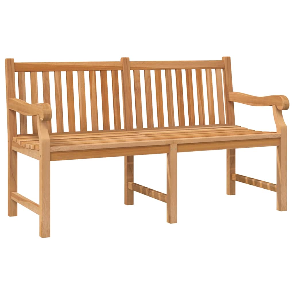vidaXL Garden Bench | Light Brown | Solid Teak Wood | Extra Heavy | Durable - 150 x 69 x 92 cm - 11339