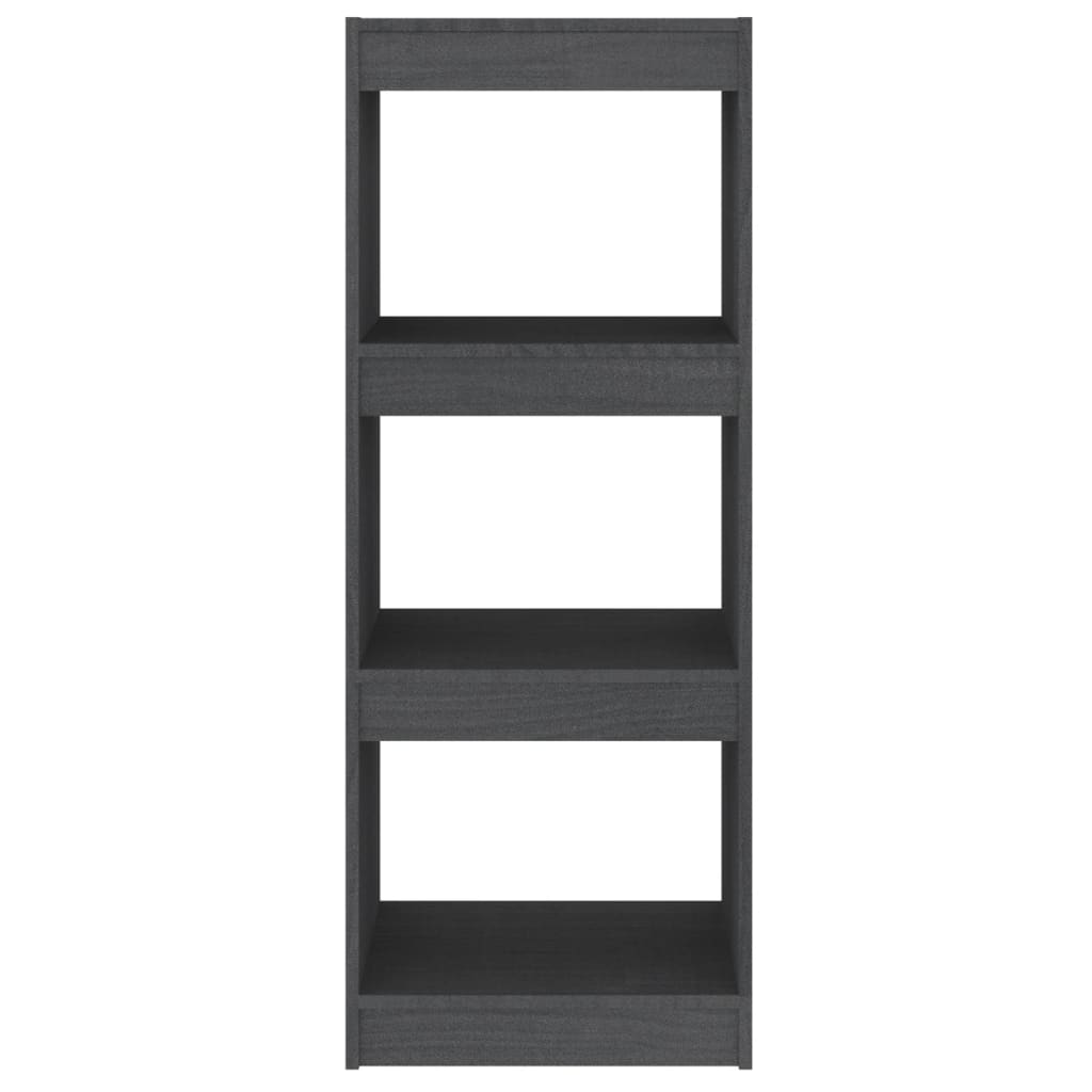vidaXL Book Cabinet/Room Divider Grey 40x30x103.5 cm Solid Pinewood