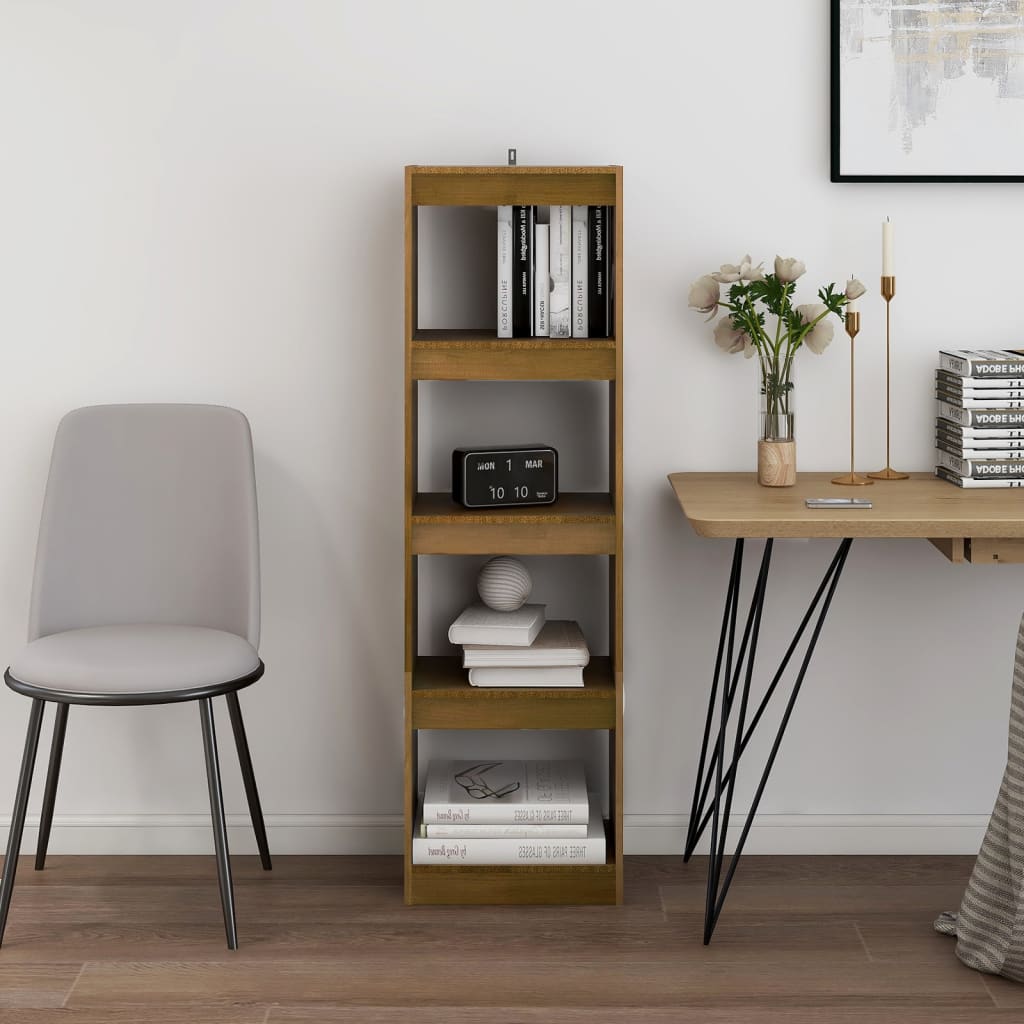 vidaXL Book Cabinet Room Divider Honey Brown 40x30x135.5 cm Pinewood
