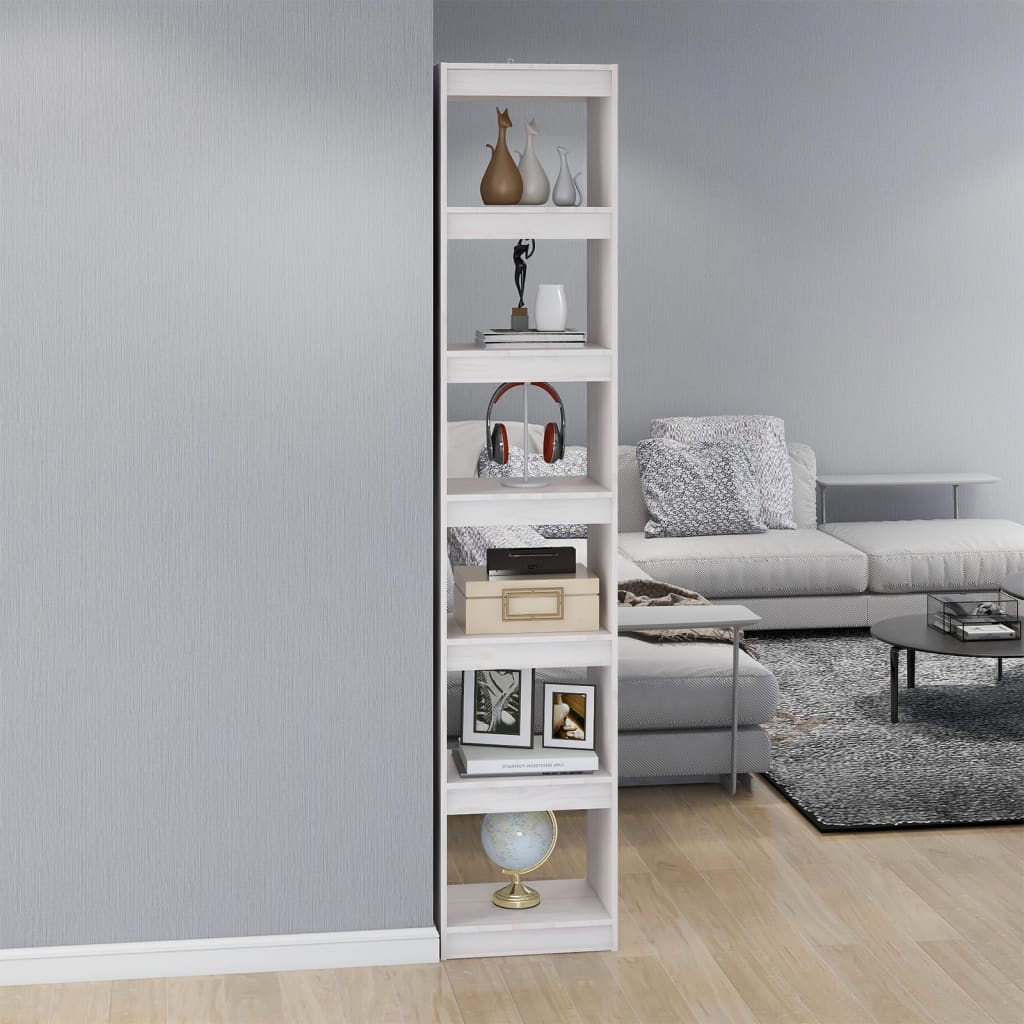 vidaXL Book Cabinet/Room Divider White 40x30x199 cm Solid Pinewood