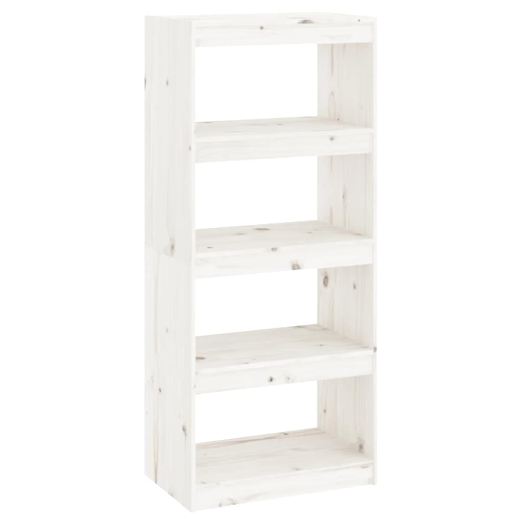 vidaXL Book Cabinet/Room Divider White 60x30x135.5 cm Solid Wood Pine