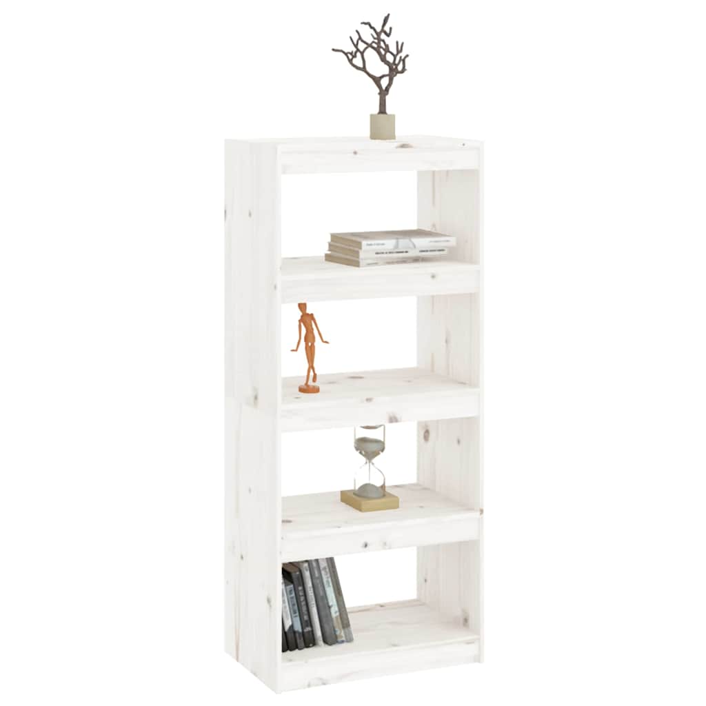 vidaXL Book Cabinet/Room Divider White 60x30x135.5 cm Solid Wood Pine