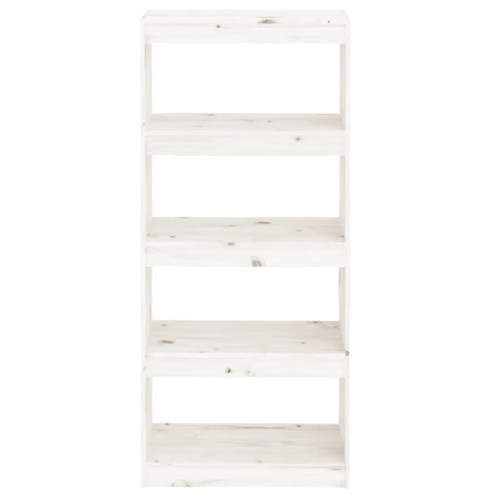 vidaXL Book Cabinet/Room Divider White 60x30x135.5 cm Solid Wood Pine