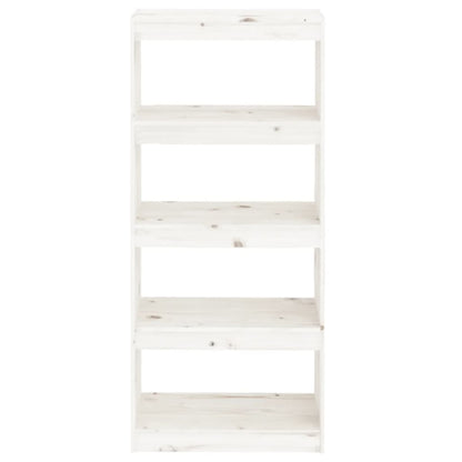 vidaXL Book Cabinet/Room Divider White 60x30x135.5 cm Solid Wood Pine