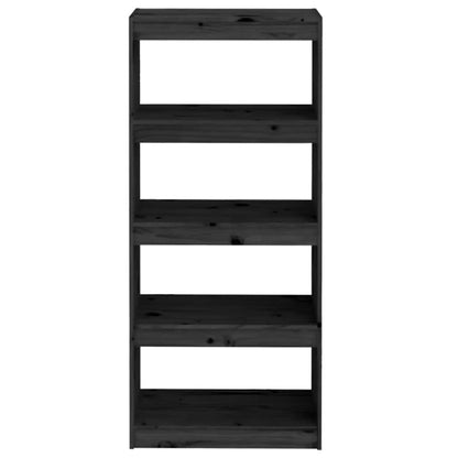vidaXL Book Cabinet/Room Divider Black 60x30x135.5 cm Solid Wood Pine