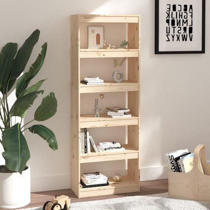 vidaXL Book Cabinet/Room Divider 60x30x167.5 cm Solid Wood Pine - Brown