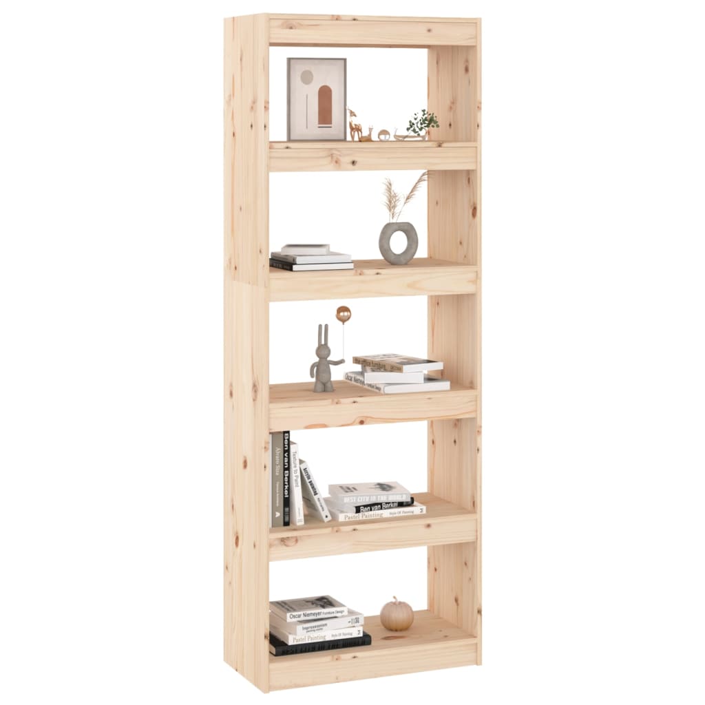 vidaXL Book Cabinet/Room Divider 60x30x167.5 cm Solid Wood Pine - Brown