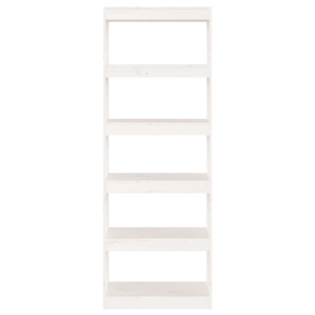 vidaXL Book Cabinet/Room Divider White 60x30x167.5 cm Solid Wood Pine