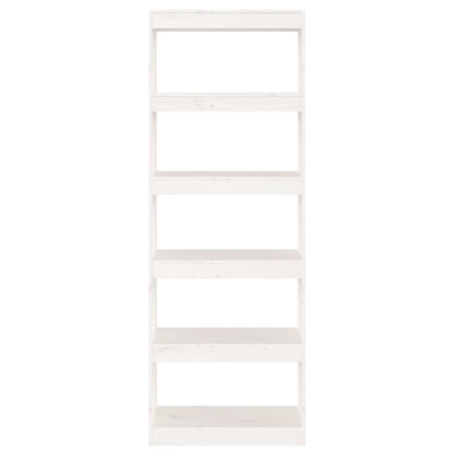 vidaXL Book Cabinet/Room Divider White 60x30x167.5 cm Solid Wood Pine