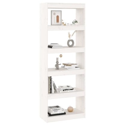 vidaXL Book Cabinet/Room Divider White 60x30x167.5 cm Solid Wood Pine