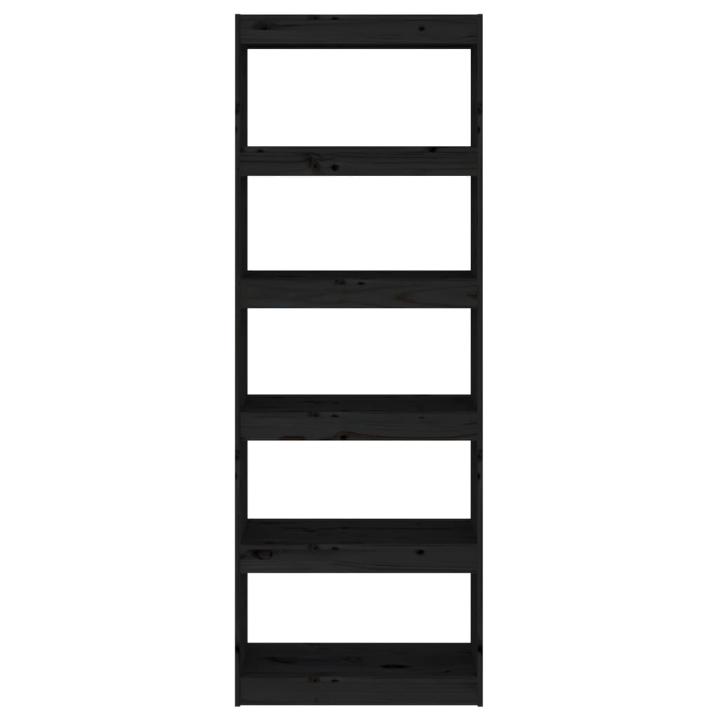 vidaXL Book Cabinet/Room Divider Black 60x30x167.5 cm Solid Wood Pine