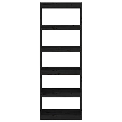 vidaXL Book Cabinet/Room Divider Black 60x30x167.5 cm Solid Wood Pine