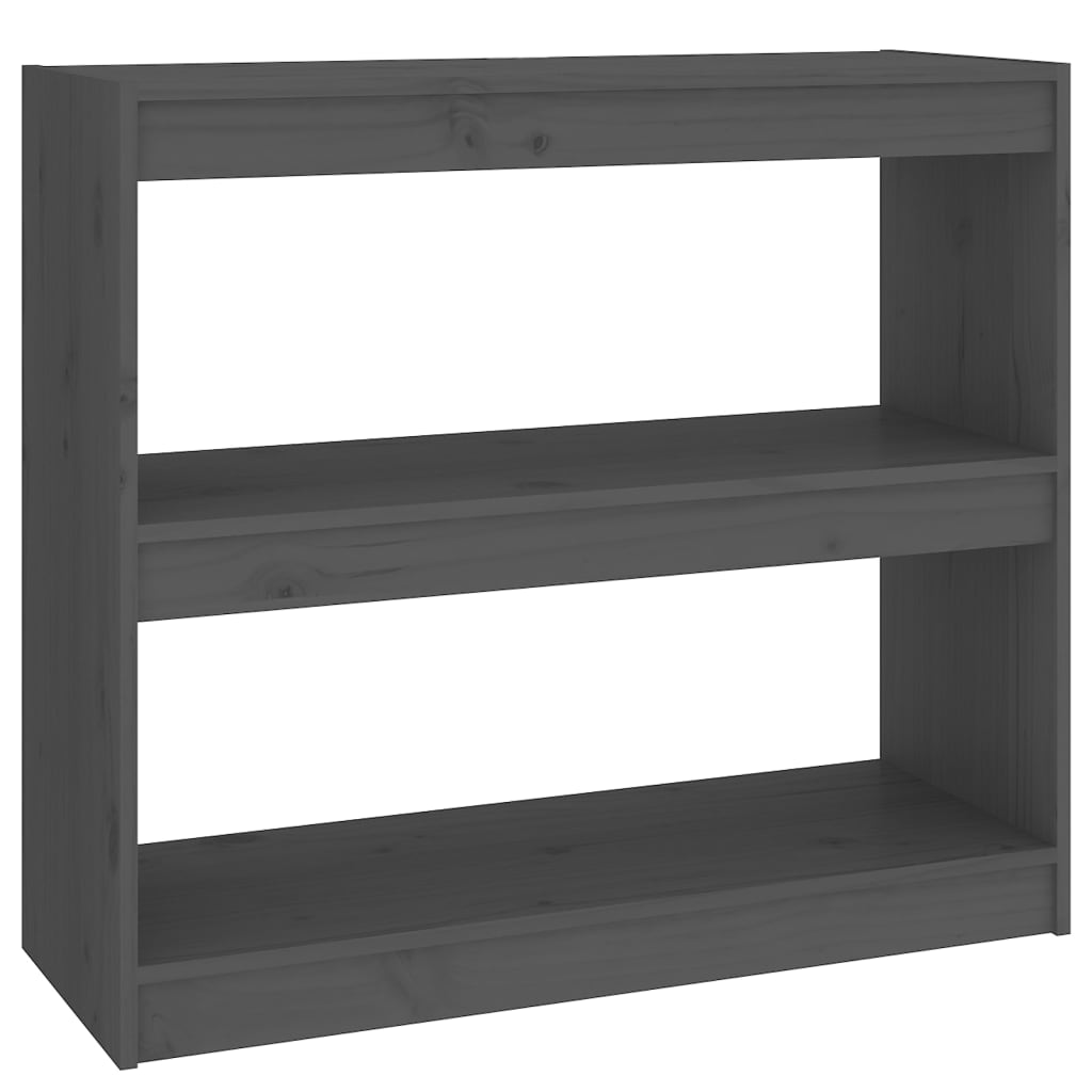 vidaXL Book Cabinet/Room Divider Grey 80x30x71,5 cm Solid Wood Pine