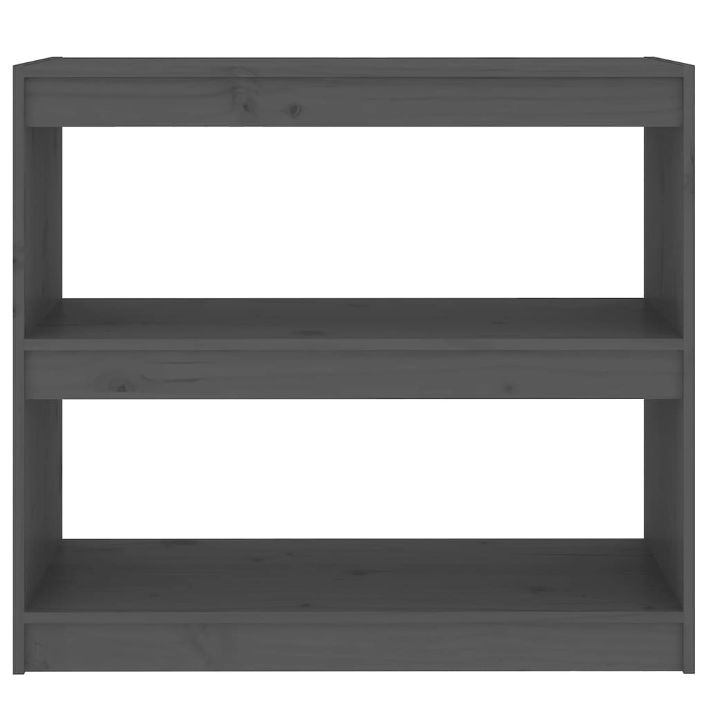 vidaXL Book Cabinet/Room Divider Grey 80x30x71,5 cm Solid Wood Pine