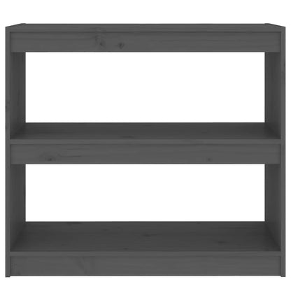 vidaXL Book Cabinet/Room Divider Grey 80x30x71,5 cm Solid Wood Pine