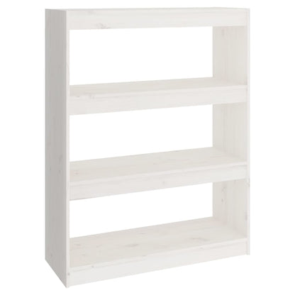 vidaXL Book Cabinet/Room Divider White 80x30x103,5 cm Solid Wood Pine