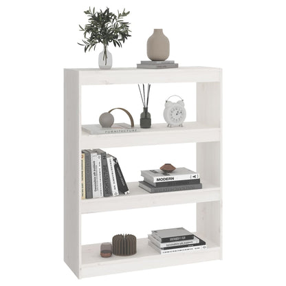 vidaXL Book Cabinet/Room Divider White 80x30x103,5 cm Solid Wood Pine