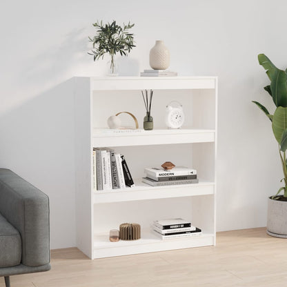 vidaXL Book Cabinet/Room Divider White 80x30x103,5 cm Solid Wood Pine