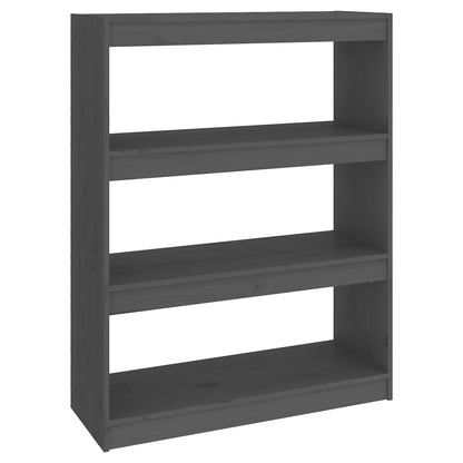 vidaXL Book Cabinet/Room Divider Grey 80x30x103,5 cm Solid Wood Pine