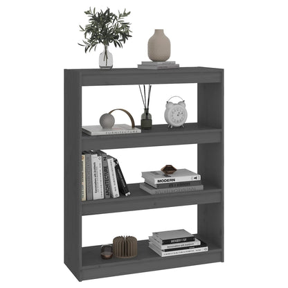 vidaXL Book Cabinet/Room Divider Grey 80x30x103,5 cm Solid Wood Pine