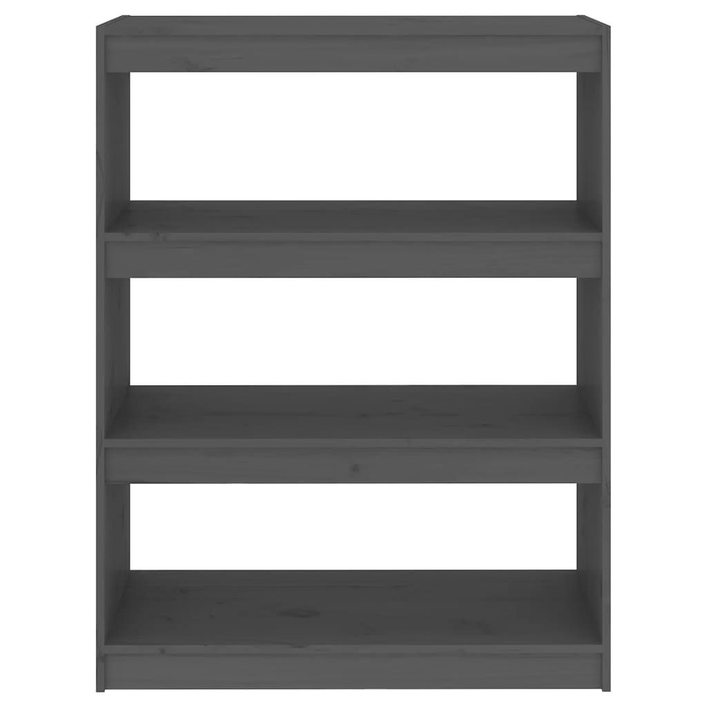 vidaXL Book Cabinet/Room Divider Grey 80x30x103,5 cm Solid Wood Pine