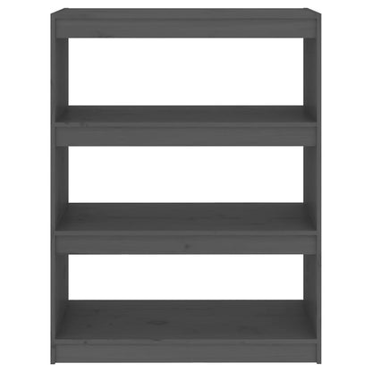 vidaXL Book Cabinet/Room Divider Grey 80x30x103,5 cm Solid Wood Pine