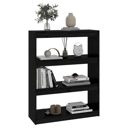 vidaXL Book Cabinet/Room Divider Black 80x30x103,5 cm Solid Wood Pine
