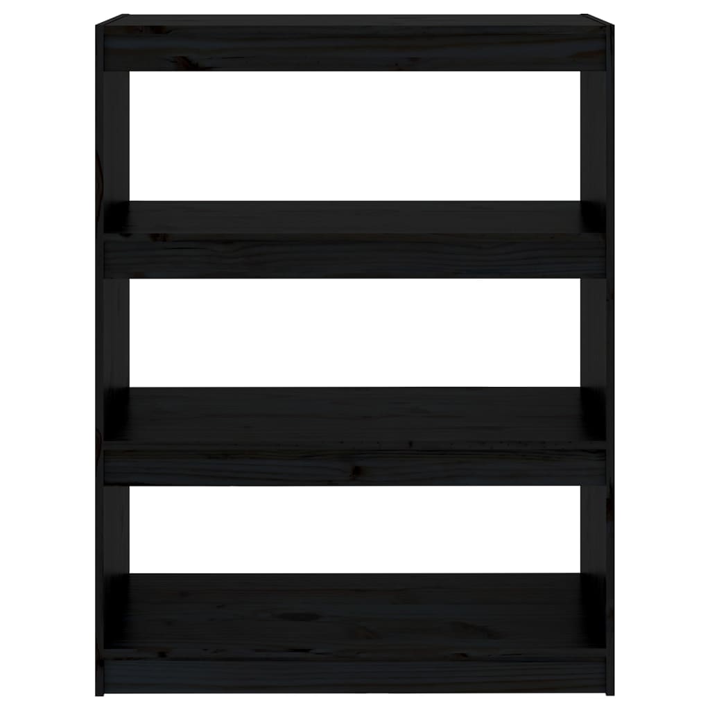 vidaXL Book Cabinet/Room Divider Black 80x30x103,5 cm Solid Wood Pine