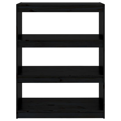 vidaXL Book Cabinet/Room Divider Black 80x30x103,5 cm Solid Wood Pine