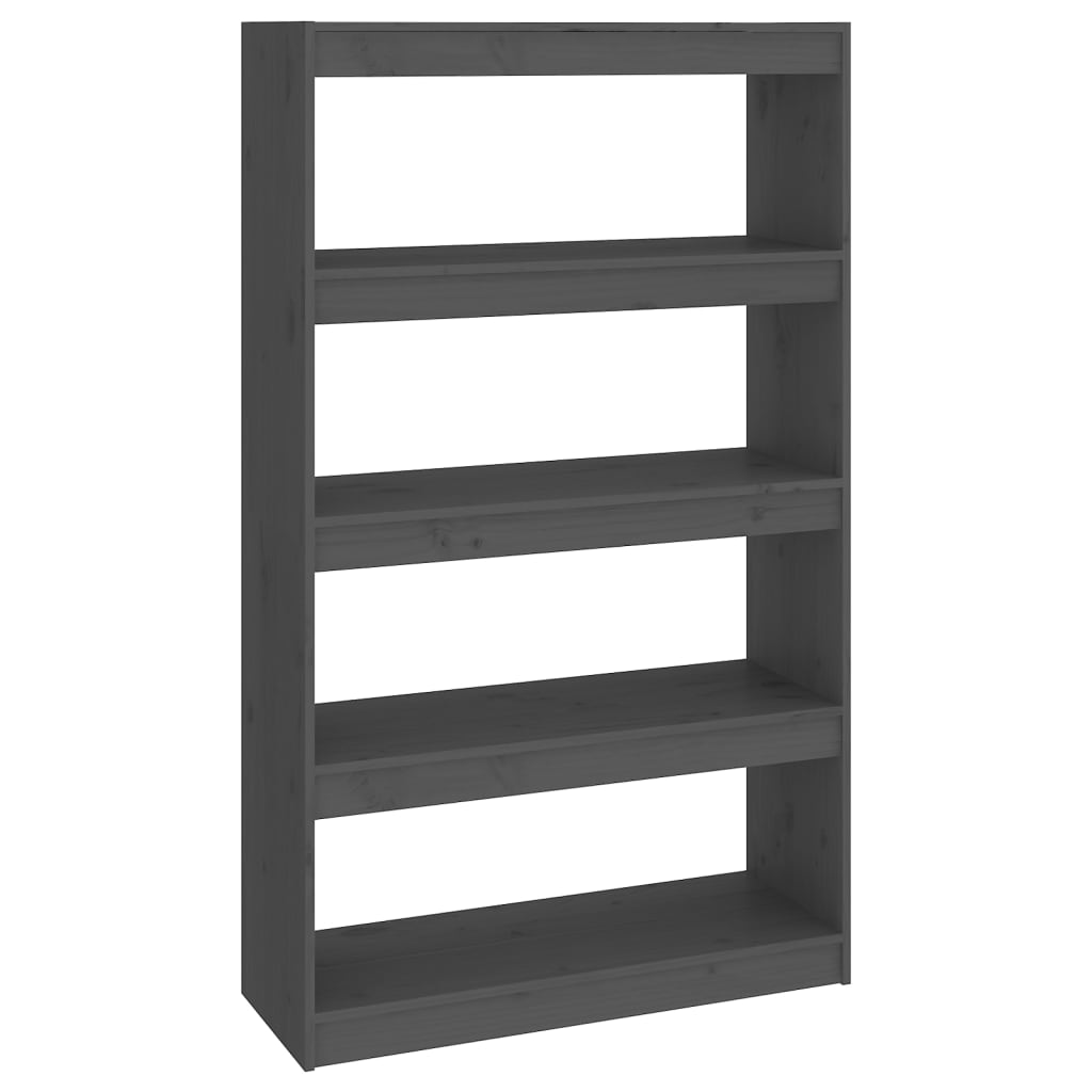 vidaXL Book Cabinet/Room Divider Grey 80x30x135,5 cm Solid Wood Pine