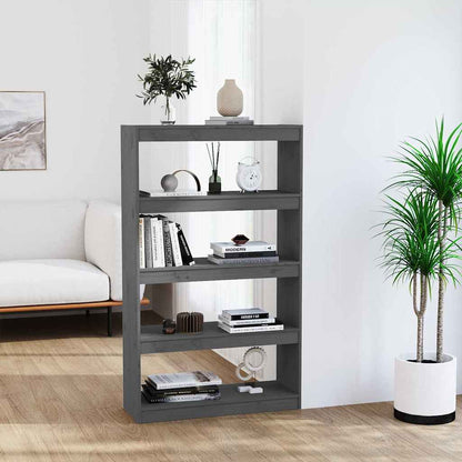 vidaXL Book Cabinet/Room Divider Grey 80x30x135,5 cm Solid Wood Pine