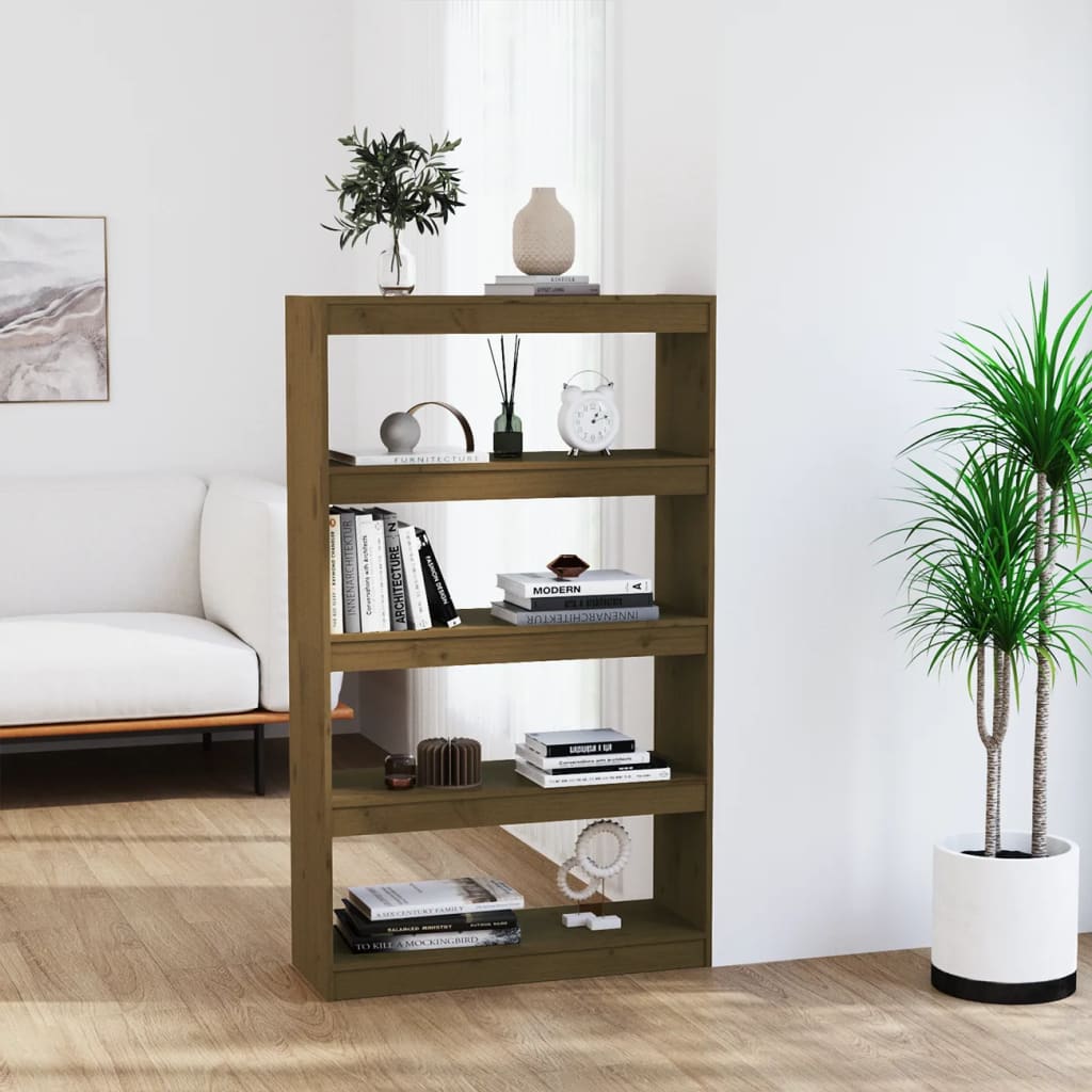 vidaXL Book Cabinet/Room Divider Honey Brown 80x30x135,5 cm Wood Pine