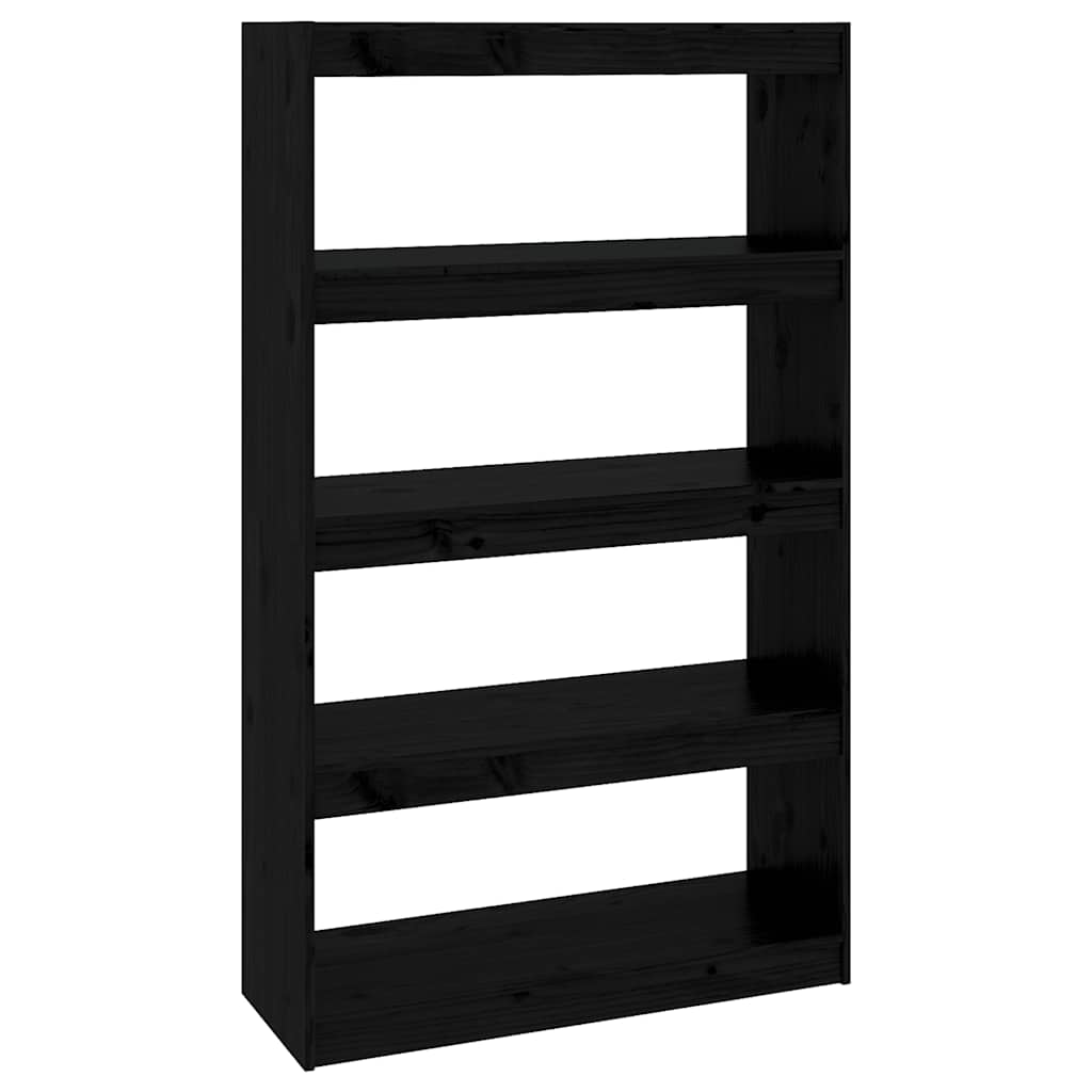 vidaXL Book Cabinet/Room Divider Black 80x30x135,5 cm Solid Wood Pine