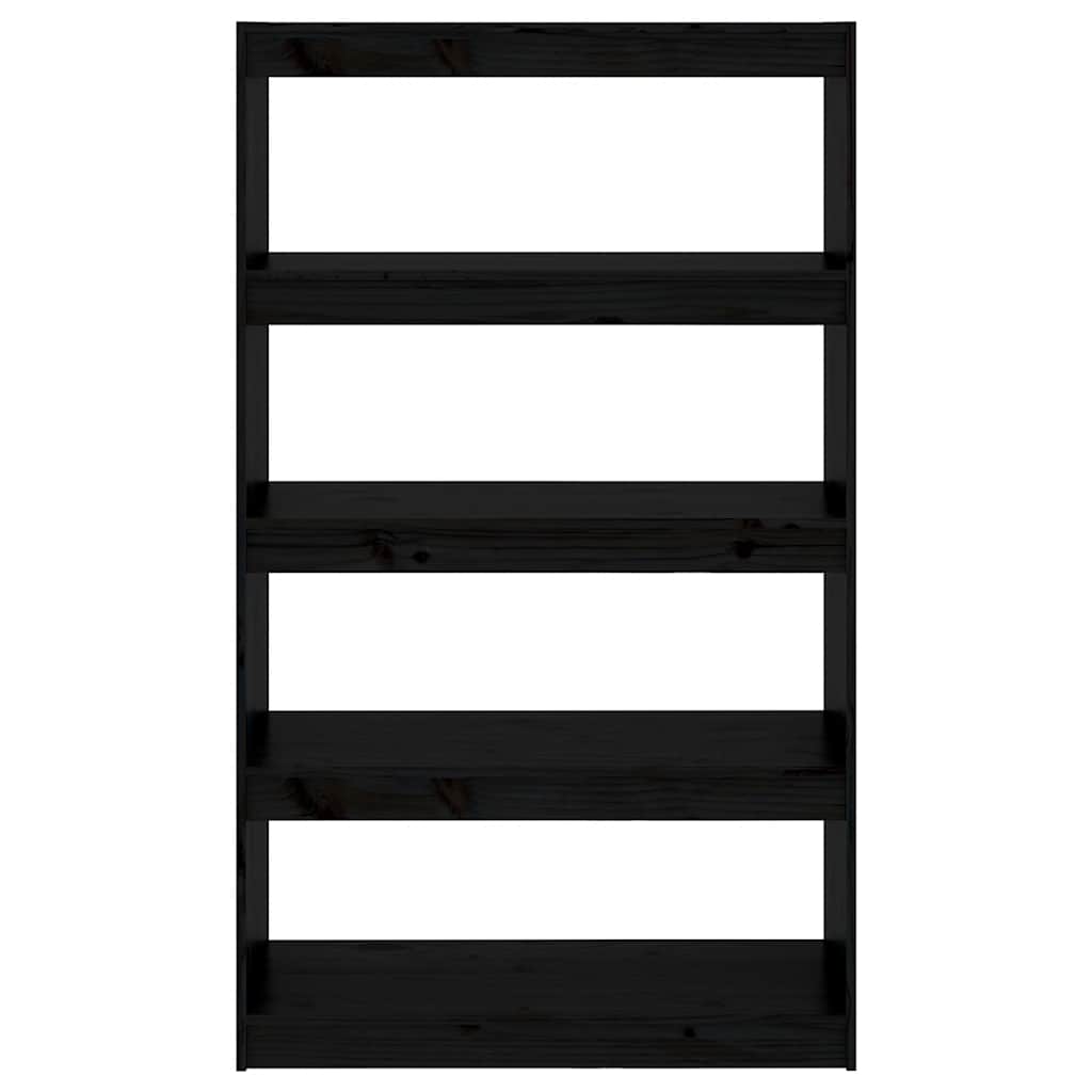 vidaXL Book Cabinet/Room Divider Black 80x30x135,5 cm Solid Wood Pine