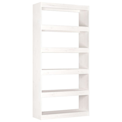 vidaXL Book Cabinet/Room Divider White 80x30x167,4 cm Solid Wood Pine - Medium