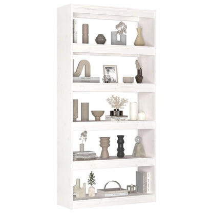vidaXL Book Cabinet/Room Divider White 80x30x167,4 cm Solid Wood Pine - Medium