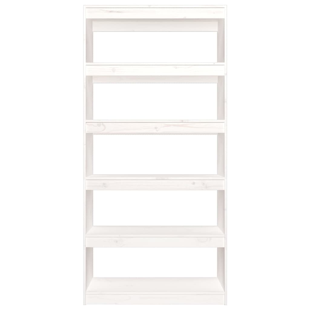 vidaXL Book Cabinet/Room Divider White 80x30x167,4 cm Solid Wood Pine - Medium