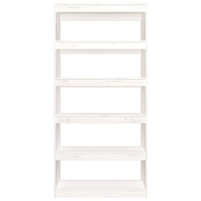 vidaXL Book Cabinet/Room Divider White 80x30x167,4 cm Solid Wood Pine - Medium