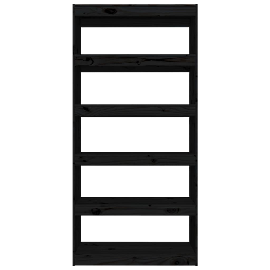 vidaXL Book Cabinet/Room Divider Black 80x30x167,4 cm Solid Wood Pine