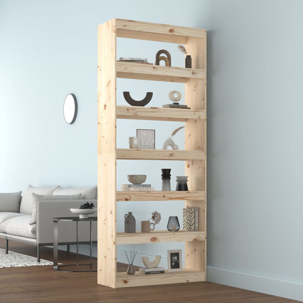 vidaXL Book Cabinet/Room Divider 80x30x199,5 cm Solid Wood Pine - Brown