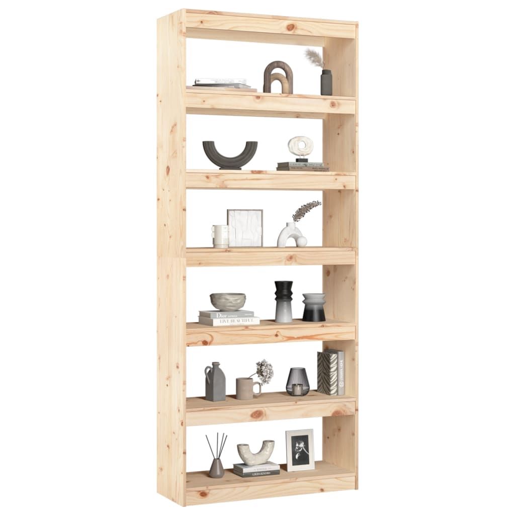 vidaXL Book Cabinet/Room Divider 80x30x199,5 cm Solid Wood Pine - Brown