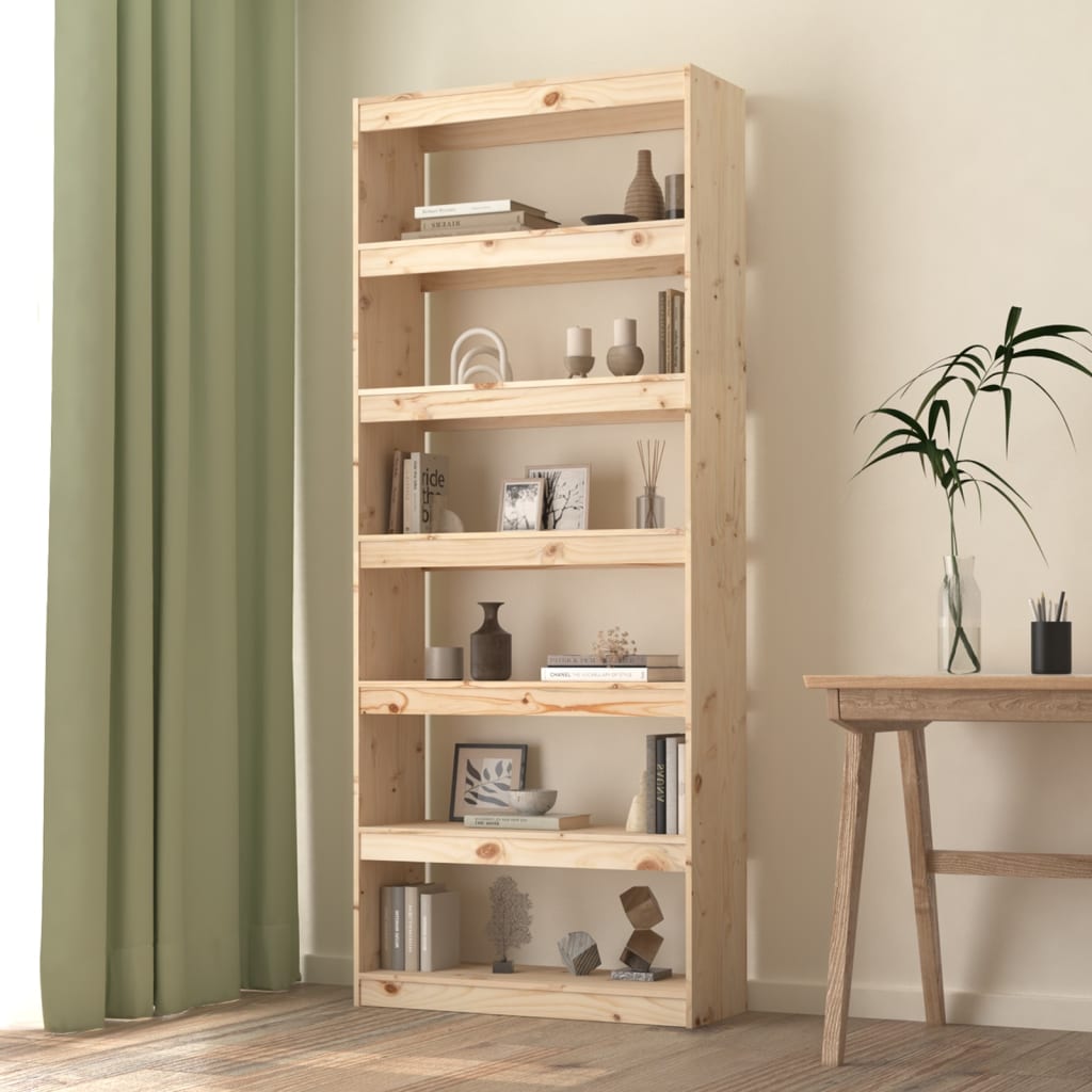 vidaXL Book Cabinet/Room Divider 80x30x199,5 cm Solid Wood Pine - Brown