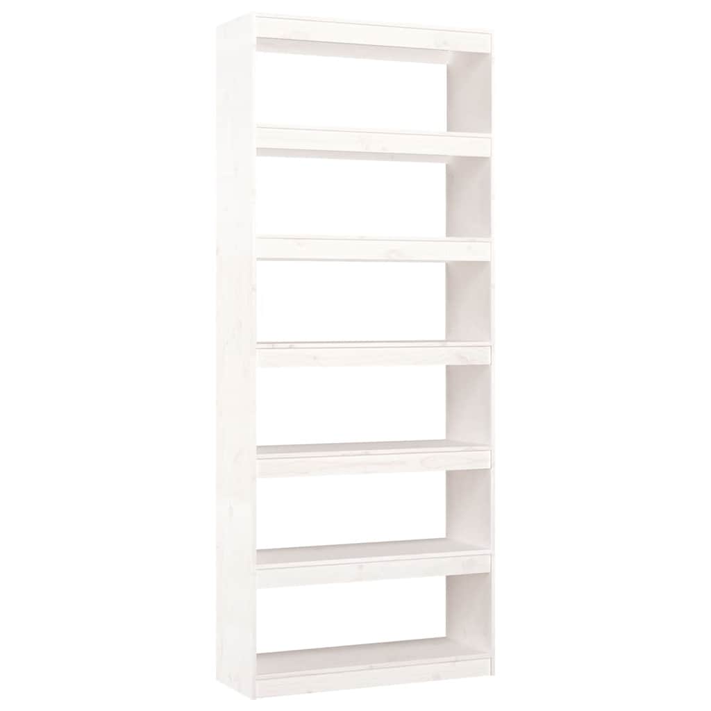 vidaXL Book Cabinet/Room Divider White 80x30x199,5 cm Solid Wood Pine