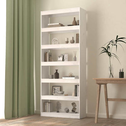 vidaXL Book Cabinet/Room Divider White 80x30x199,5 cm Solid Wood Pine