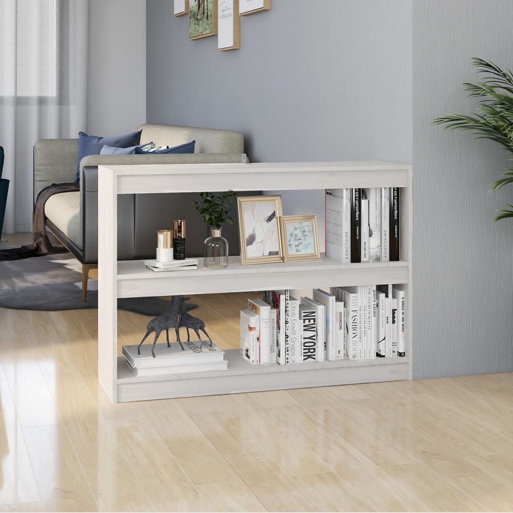 vidaXL Book Cabinet Room Divider White 100x30x71.5 cm Pinewood