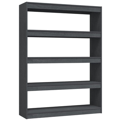 vidaXL Book Cabinet/Room Divider Grey 100x30x135.5 cm Solid Pinewood