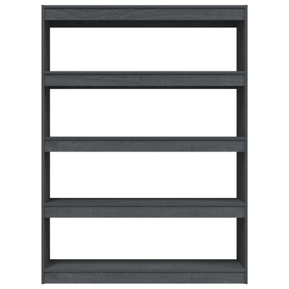 vidaXL Book Cabinet/Room Divider Grey 100x30x135.5 cm Solid Pinewood
