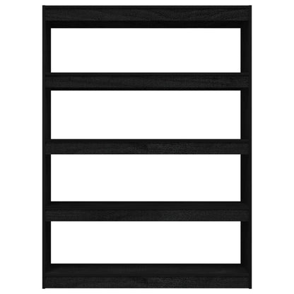 vidaXL Book Cabinet/Room Divider Black 100x30x135.5 cm Solid Pinewood