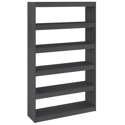 vidaXL Book Cabinet/Room Divider Grey 100x30x167.5 cm Solid Pinewood